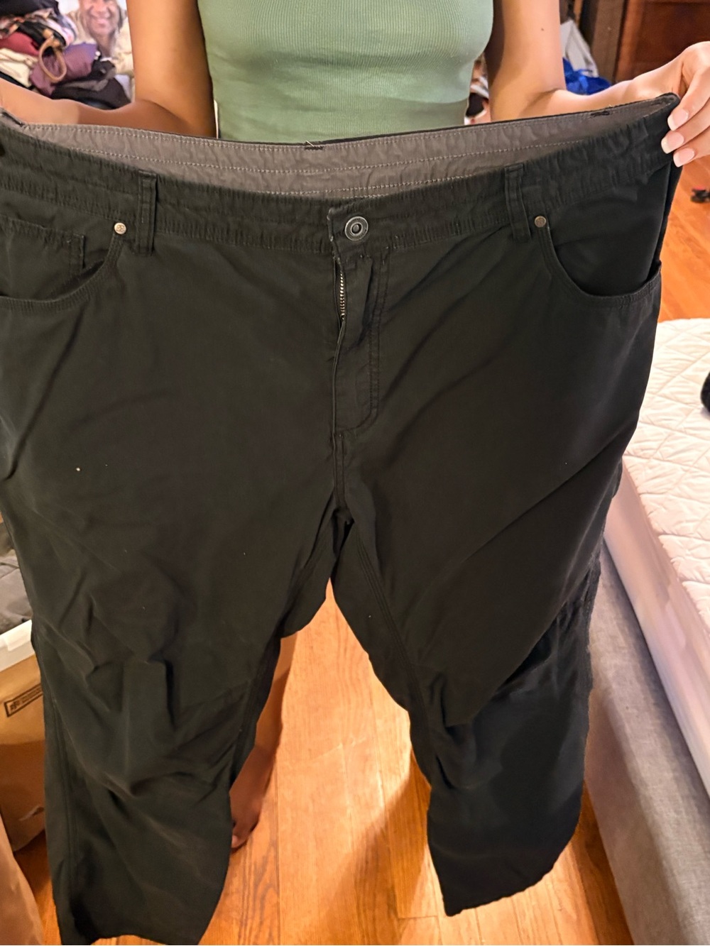 Swiss Tech Black Stretch Chinos for Men